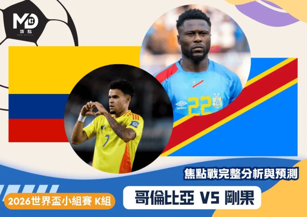 2026世足賽程6/24（三）台灣時間10:00 哥倫比亞vs剛果民主共和國（K組）